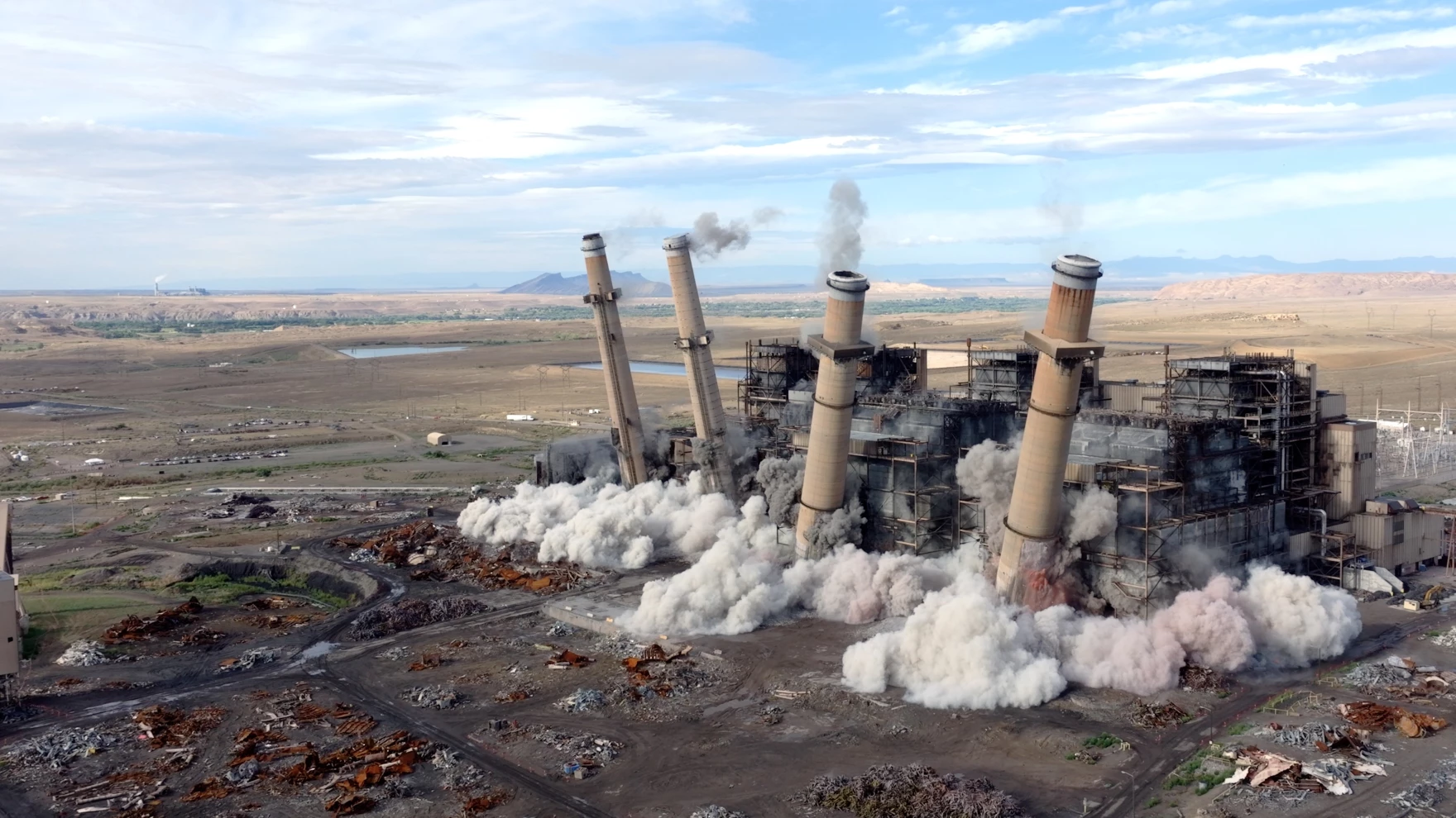 Coal power plant being demolished